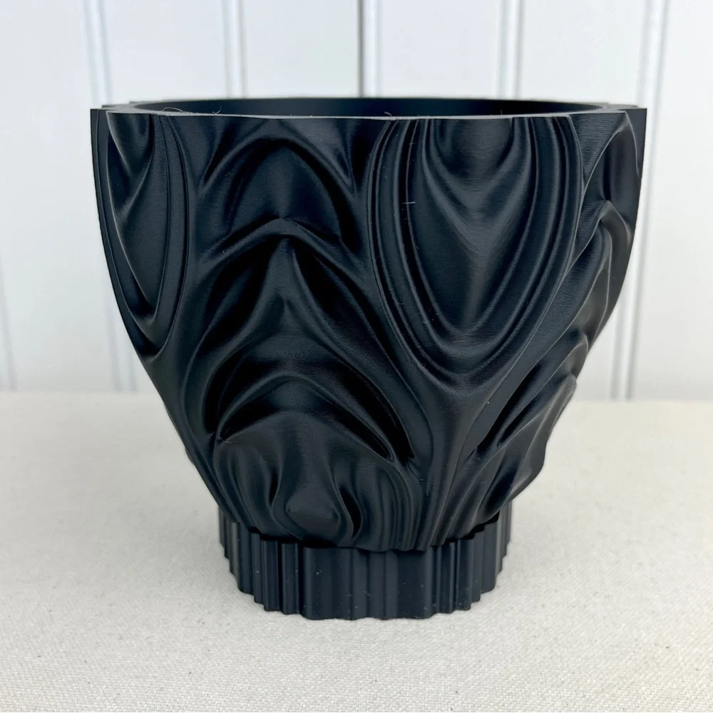 Sculptural Geometric Indoor Planter, Corru Planter Pot, Tabletop Planter